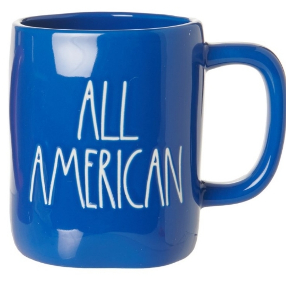 Rae Dunn All American Mug Coffee Tea Cup Blue White New